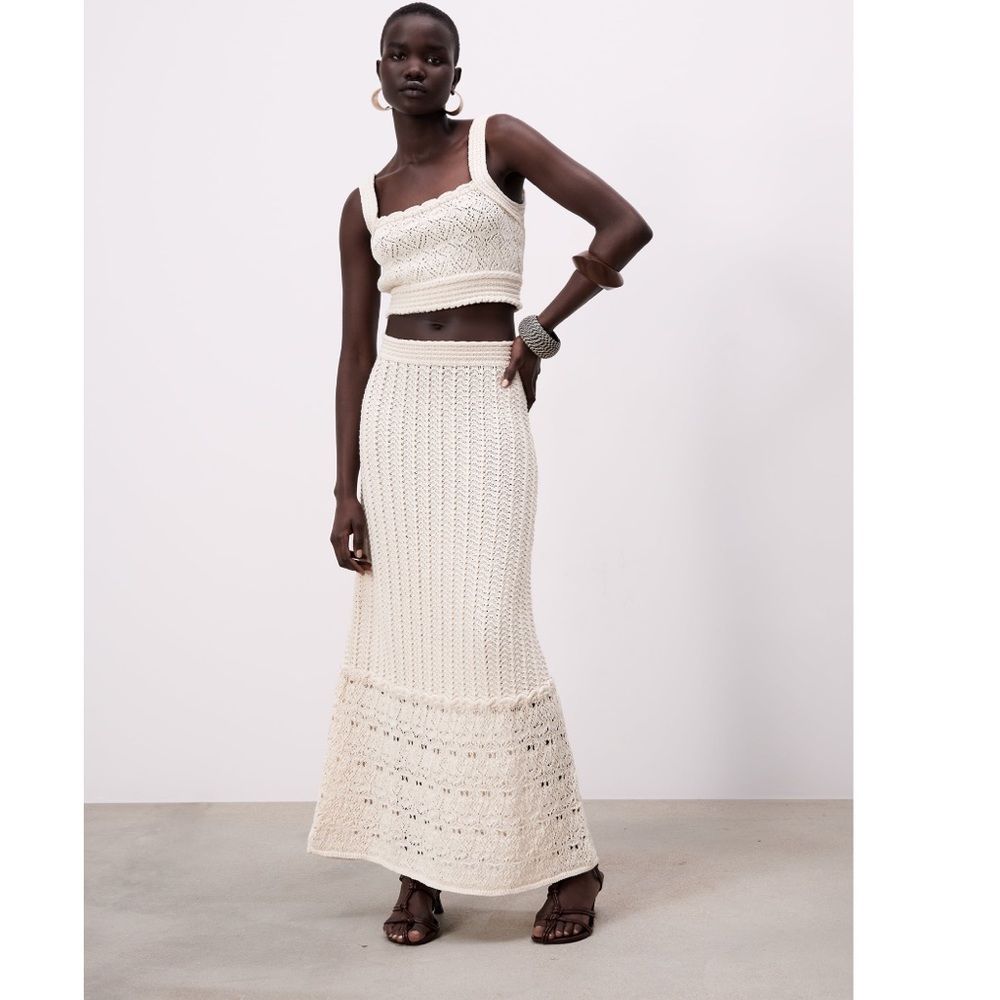Zara open knit work skirt